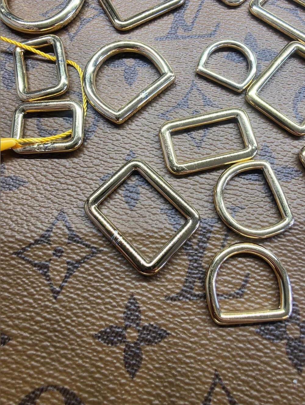 Louis Viutton Metal D-Rings and Rectangle Rings Set - Gold